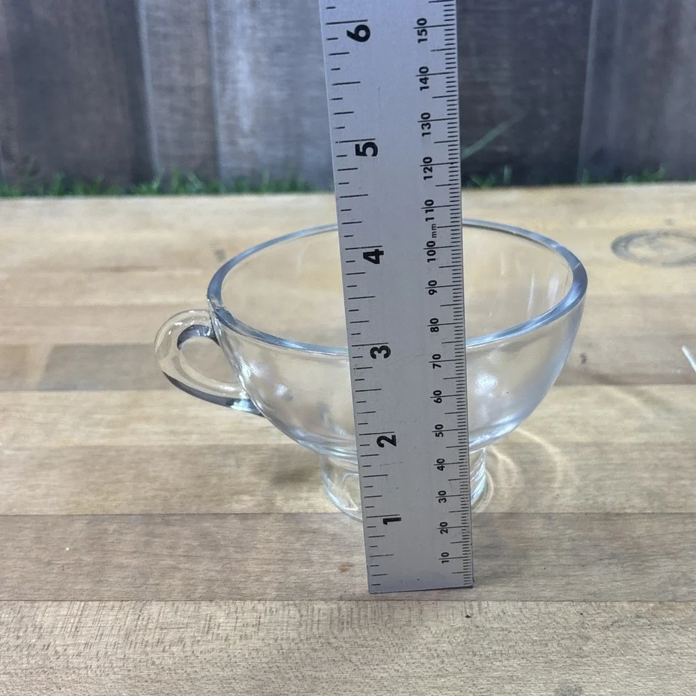 Vintage Clear Glass Canning Funnel Wide Mouth Jar Funnel w Handle Kitchen Tool